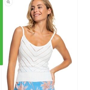 White Roxy tank top sz large NWT.